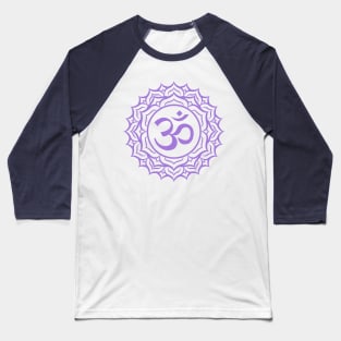 Sahasrara/Crown Chakra+Sanskrit Purple Baseball T-Shirt